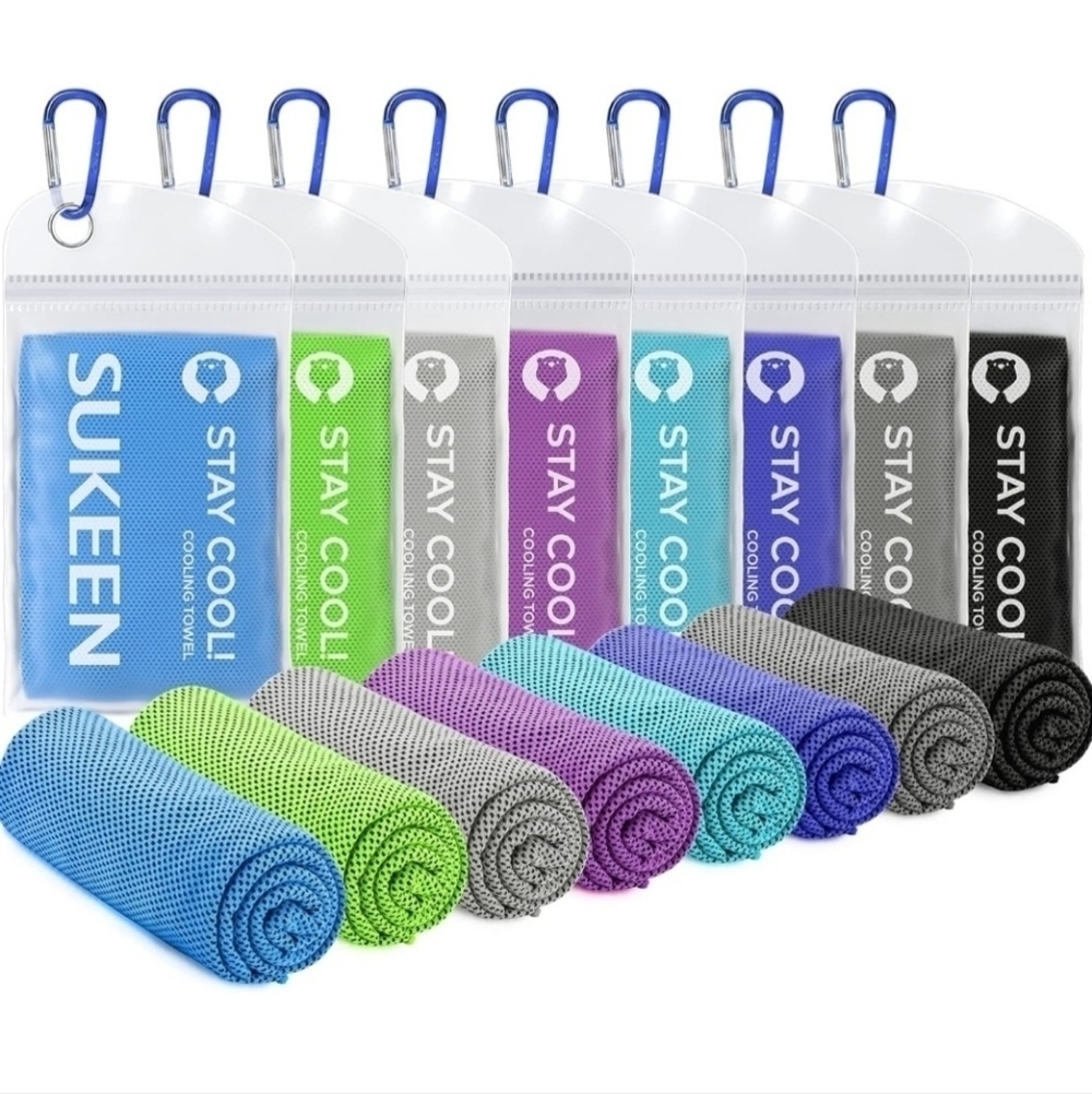 Sukeen 8 Pack Cooling Towels 40"x12" - New In Package
